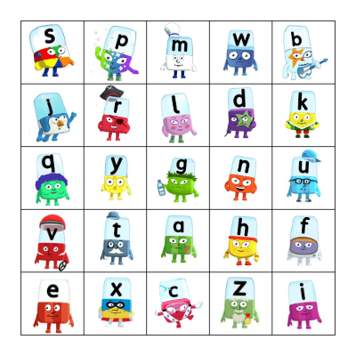 Phonics BINGO with Alphablocks Bingo Card