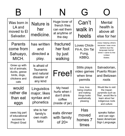Ed 171 Bingo B Bingo Card
