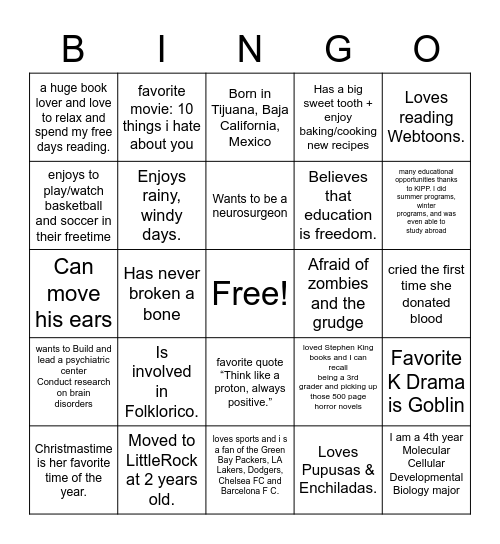 Ed 171 Bingo E Bingo Card