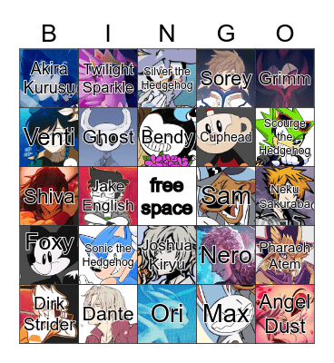 Favorite Character Bingo Card