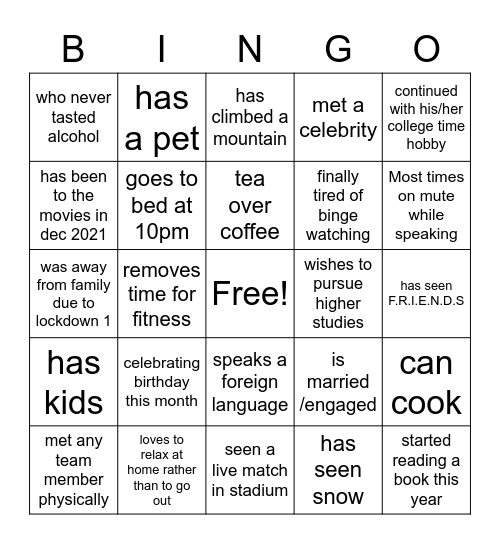 Get2KnowTheTeam1 Bingo Card