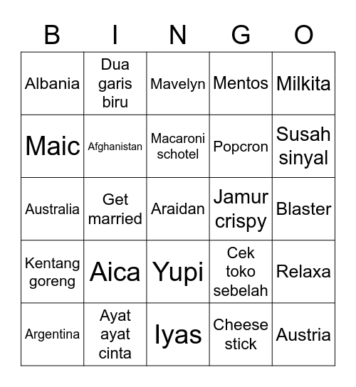 denalea bingo! Bingo Card
