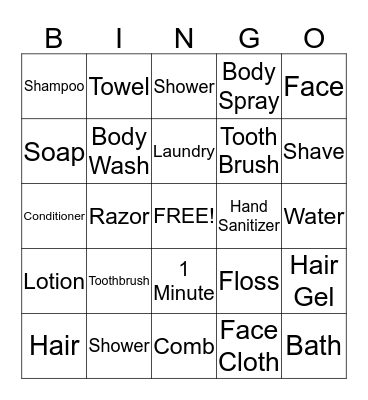 Personal Hygien  Bingo Card