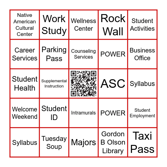 Minot State University Bingo Card