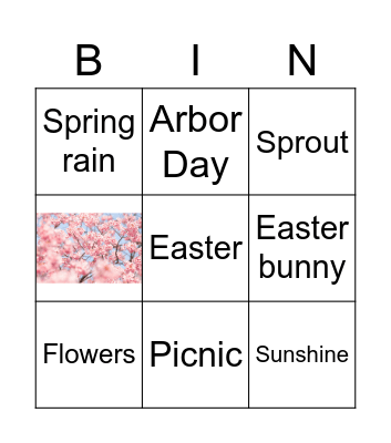 Spring Bingo for K-3 Bingo Card