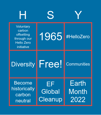 EF Impact & Us Bingo Card