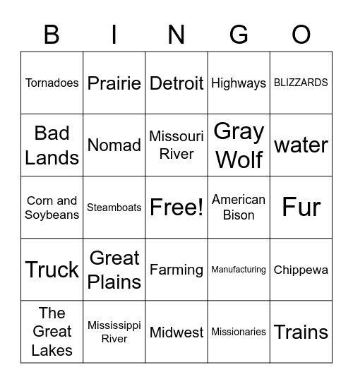 SS - CH 7 Review Bingo Card