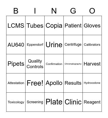 Lab Week BINGO! Bingo Card