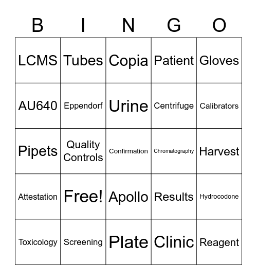 Lab Week BINGO! Bingo Card