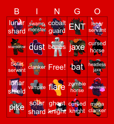 TDS solar eclipse Bingo Card