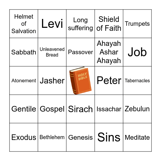 Bible Bingo Card