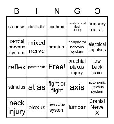 The Spine-Bingo Card
