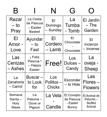 Pascua Bingo Card