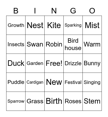 Spring Fling Bingo! Bingo Card