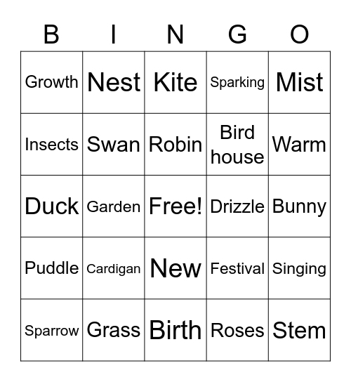 Spring Fling Bingo! Bingo Card