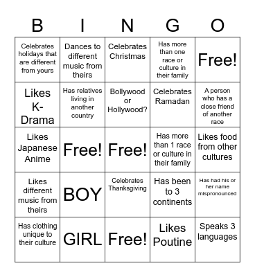 BINGO Card