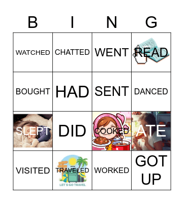 SIMPLE PAST VERBS Bingo Card