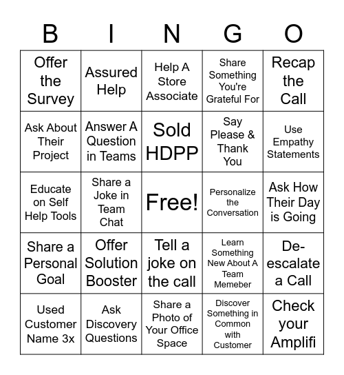 Likelihood to Get a Bingo! Bingo Card