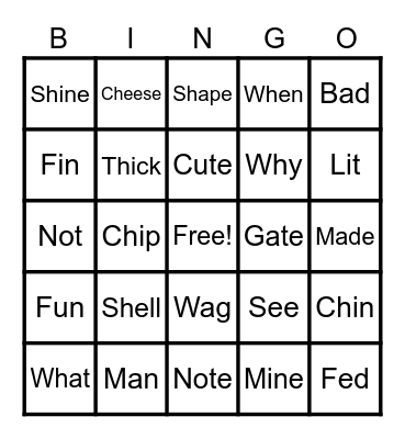 WTW Bingo Card