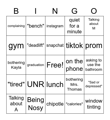 same conversations Bingo Card