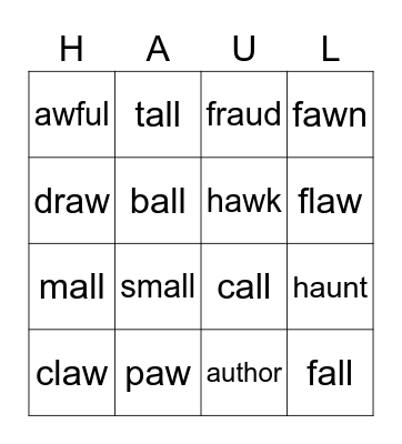 Sound Spelling: Octopus Bingo Card