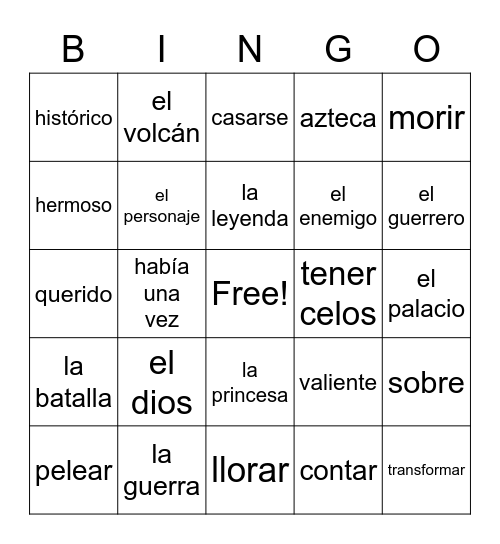 loteria Bingo Card