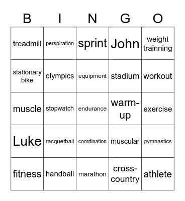 List 25 (5th grade) Bingo Card