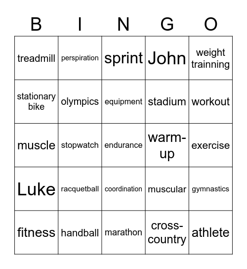 List 25 (5th grade) Bingo Card