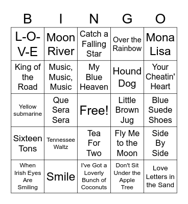 Music Bingo Card