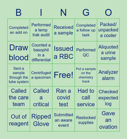 Lab Week Bingo 2022 Bingo Card