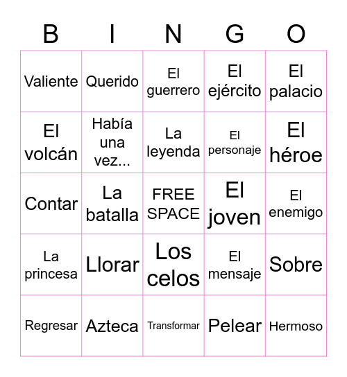 Vocab 4.1 - Bingo Card