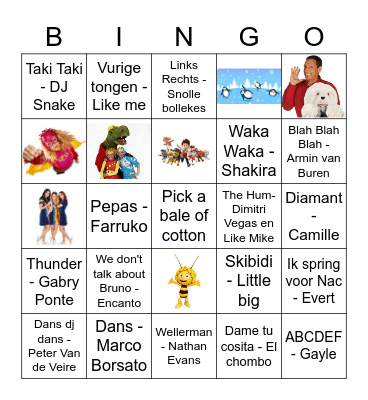 Big Kids Bingo Card