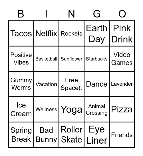 Bingo with Ms. Aguilar Bingo Card