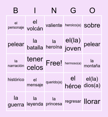 Loteria Sheet 4.1 Bingo Card