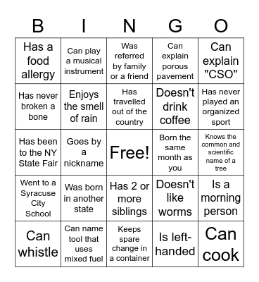 OEC People Bingo Card