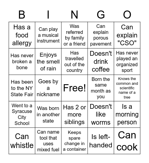 OEC People Bingo Card