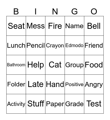 Course Expectations Bingo Card