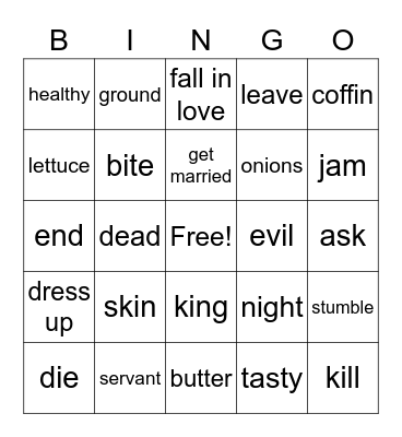 3a Lesson 48-50 Bingo Card