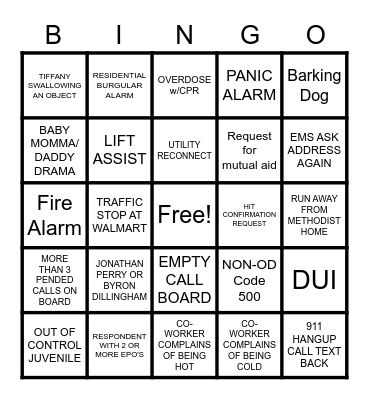 DISPATCHER WEEK 2022 BINGO Card