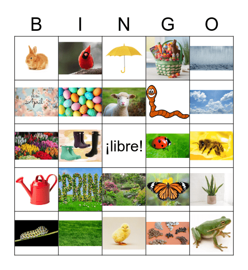 las pascuas/la primavera Bingo Card