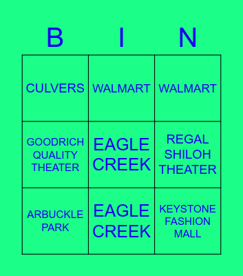 Wilkommen in Brownsburg Bingo Card