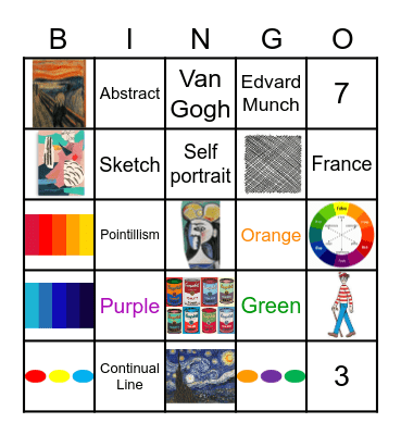 Art Bingo Card