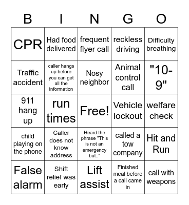 TELECOMMUNICATOR Bingo Card