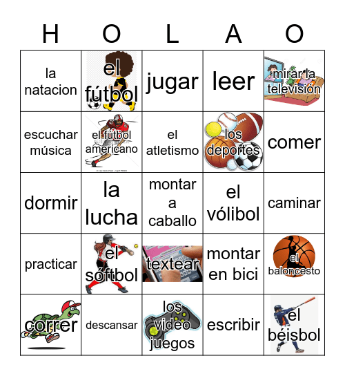 Las actividades Bingo Card