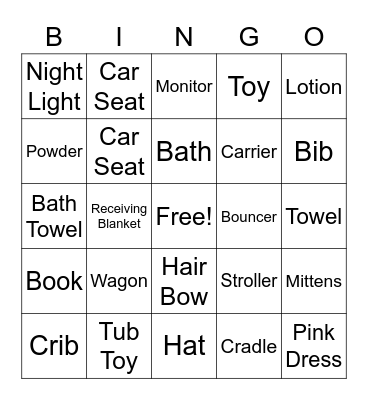 BABY SHOWER BINGO Card