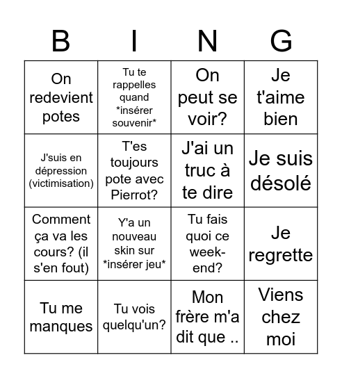 Ce que dit Leo Bingo Card