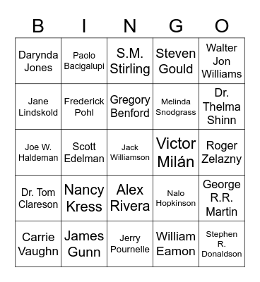 Williamson 2022 SciFi Bingo Card