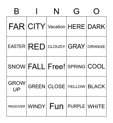 Master ASL Unit 3 Bingo Card