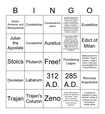 FMR L 21-25 Bingo Card