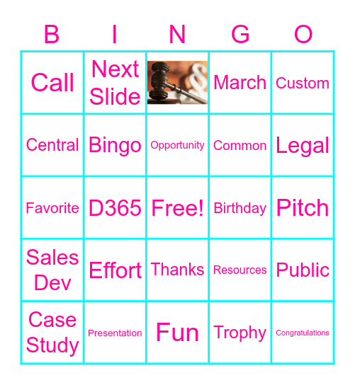 April Sales Dev Bingo Card